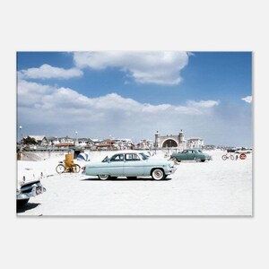 Canvas Print 1950s Florida Daytona Beach with Cars and the Bandshell, Vintage Wall Art Home Room Coastal Decor Fifties Gift, Ready to Hang