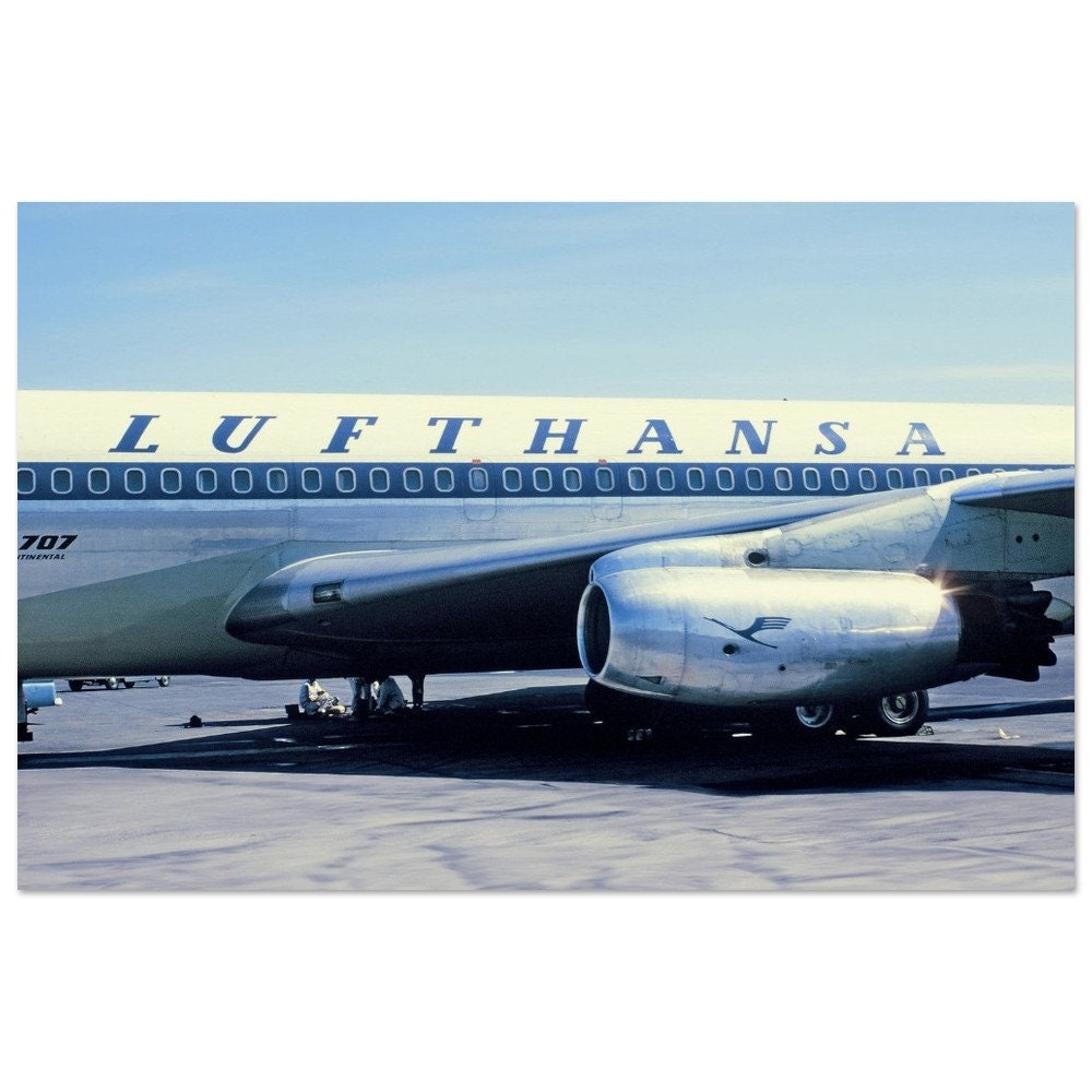 Photo Print 1960s Lufthansa Boeing 707 Continental, Vintage Wall Art ...
