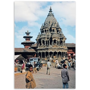 Photo Print 1950s Nepal Retro Octagonal Krishna Temple Chyasin Dega Patan Durbar Square, Kathmandu Vintage Wall Art Poster Home Decor Gift