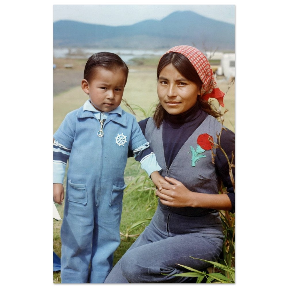 Photo Print 1970s Mexico Woman With Child, Vintage Wall Art Home