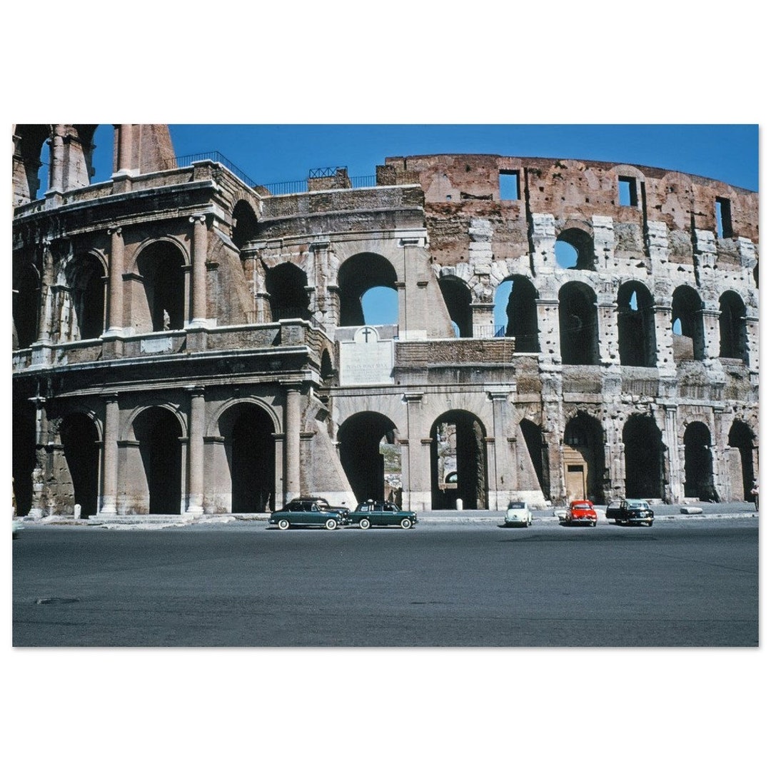 Photo Print 1950s the Colosseum, Old Cars Parked Outside, Rome Italy ...