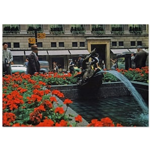 Photo Print 1950s NYC, Fountainhead Statue Channel Garden, Rockefeller Center Manhattan New York Vintage Wall Decor Art Poster Heritage Gift