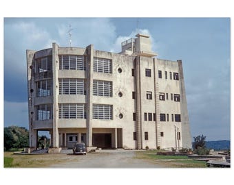 Photo Print 1950s Santo Domingo, Dominican Republic, Castillo del Cerro, Caribbean Modernist Architecture, Tropical Art Deco Landmark Poster