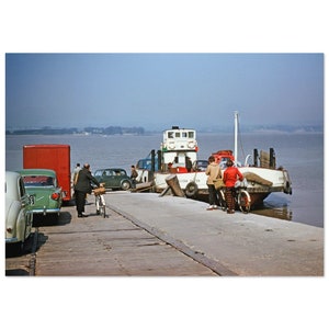 Photo Print 1960s Severn Queen Car Ferry, Aust Beachley England, Wales Great Britain Vintage Wall Art Poster Home Office Decor Heritage Gift