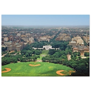 Fotodruck 1950er Jahre Luftaufnahme Washington D.C. Skyline mit dem Weißen Haus, Vintage Wand Kunst Home Büro Dekor Dekor Dekor Geschenkidee