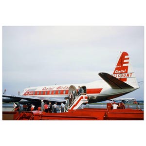 Stampa fotografica anni '50 Capital Airlines, Vickers 745D Viscount N7431, poster da parete vintage Turboprop Passenger Aviation Heritage Decor Gift
