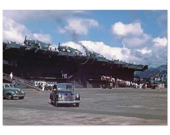1944年 航空母艦 断面図 ポスタープリント 第二次世界大戦 海軍 軍事