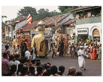 Photo Print Sri Lankan Heritage 1970s Kandy Festival of Tooth, Esala Perahera Street, Vintage Wall Decor Art Heritage Religious Event Poster