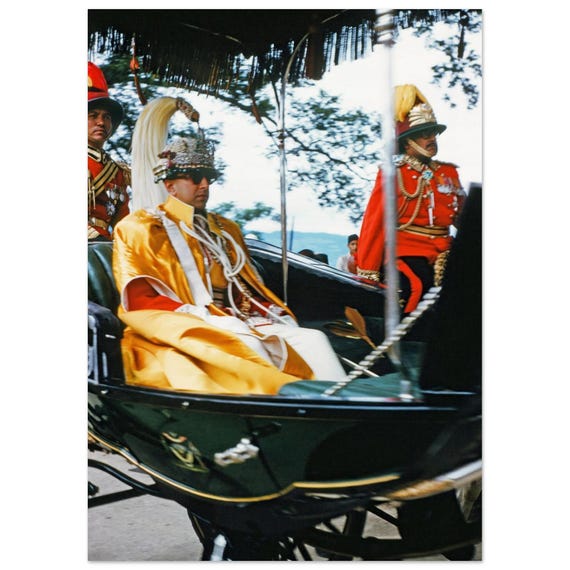 額縁 Late King Birendra Painting A2:No Frame Photo Print 1970s King Birendra of Nepal, Kathmandu, Nepalese