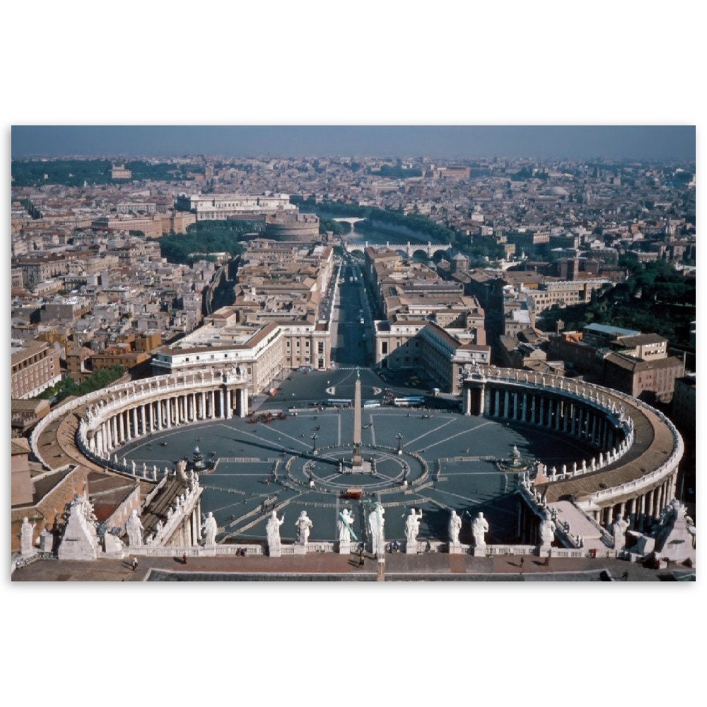 Photo Print 1970s Vatican City, Aerial View, Vintage Wall Art Home