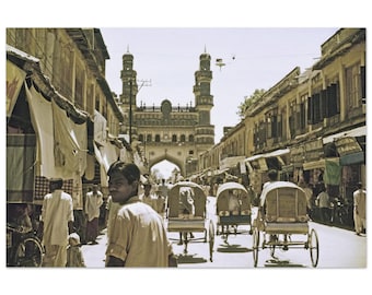 Photo Print 1950 Hyderabad India, Charminar, Vintage Wand Kunst Fifties Poster Home Office Dekor Indianerkulturerbe Geschenkidee