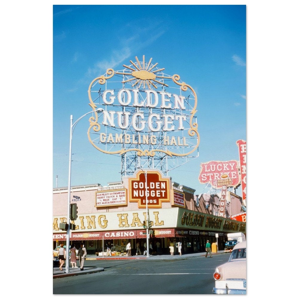 Photo Print 1960s the Golden Nugget Gambling Hall, Fremont Street