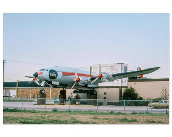 Photo Print 1970s Metairie Louisiana Crash Landing Airplane Nightclub, Vintage Roadside Constellation Aircraft, Aviation Americana Poster