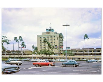 Photo Print 1960s Old Honolulu International Airport Terminal, Wall Art Home Office Decor, Vintage Travel Hawaii Sixties Heritage Poster