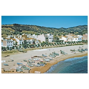 Foto Print 1950er Jahre Tossa de Mar, Küste Strand Blick Costa Brava, Spanien, Vintage Wand Kunst Fifties Home Decor Poster Europäisch Urlaub am Meer