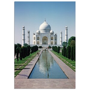 Impresión fotográfica de la década de 1960 Taj Mahal, Agra, India, Vintage Vertical Wall Art Home Office Decor Poster Sixties Travel Indian Heritage Monument Gift