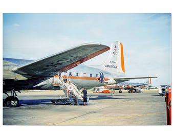 Photo Print 1950s American Airlines N350AA Douglas D7C, Wall Art Home Decor, Vintage Passenger USA Aviation Fifties Heritage Poster Gift