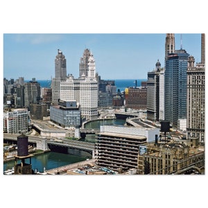Photo Print 1960s Chicago Downtown Skyline Executive House Skyscraper, Sixties Vintage Wall Art Poster Decor Heritage Gift