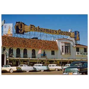Photo Print 1950s San Francisco Wharf Historic Fishermen&#39;s Grotto No.9 Restaurant, California USA Vintage Wall Home Office Decor Poster Gift