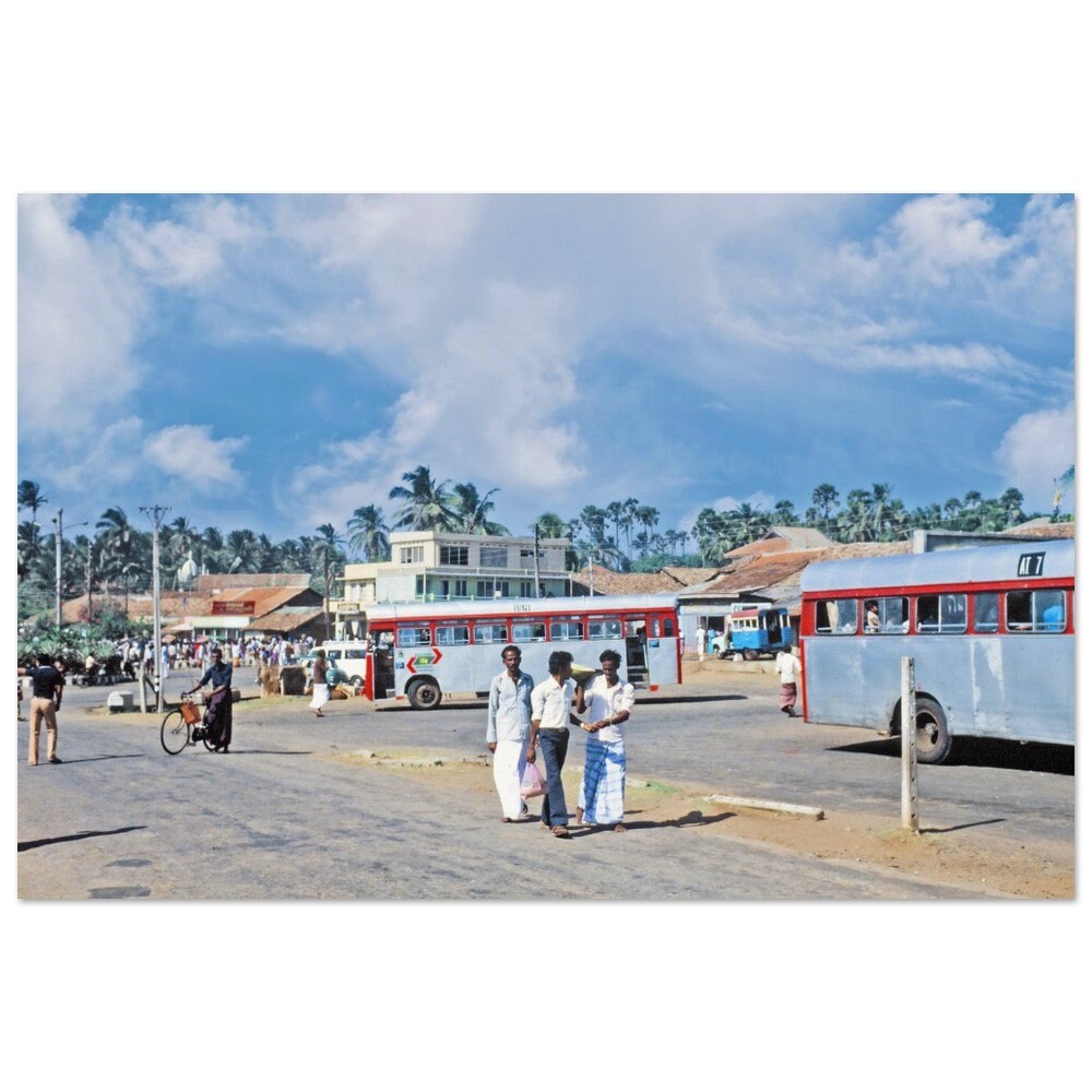 1970s Photo Print Sri Lanka Public Transport Buses, Vintage Wall Art Poster, Lankan Heritage Life Seventies Home Office Decor Gift Idea