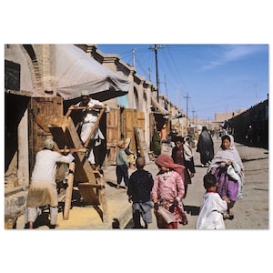Impresión fotográfica de la década de 1960 en la calle Kandahar Afganistán, Póster vintage, Arte de pared, Decoración para el hogar y la oficina, Regalo del patrimonio de la vida afgana de los años 60, Acabado mate