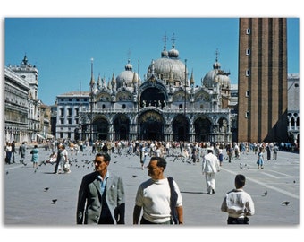 Photo Print 1950s Venice Piazza San Marco (St Marks Square), Fifties Home Decor, Italy, Vintage Wall Art Poster Italian Heritage Unique Gift