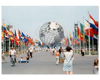 Photo Print 1964 New York World's Fair Unisphere Flushing Meadow Park, Vintage Wall Poster Home Office Decor Print Sixties Unique Gift Idea