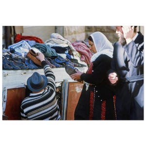 Impresión fotográfica de los años 70: compradores en Jerusalén Este, arte mural, decoración para el hogar, la oficina, el estudio, la habitación, póster vintage de los años setenta, herencia de Oriente Medio, regalo