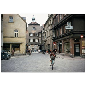 Photo Print 1950s Germany Munich Street, Capital City of Bavaria, Wall Art Home Office Room Decor Fifties Poster, Uhren Weis, Heritage Gift