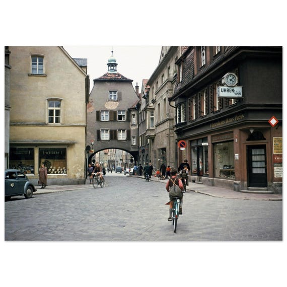 写真プリント 1950年代 ドイツ ミュンヘン通り バイエルン州都
