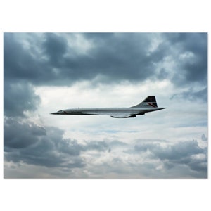 Photo Print 1980s Concorde G-BOAG in Flight British Airways, Vintage Wall Art Poster Supersonic Aviation Aircraft in Flight