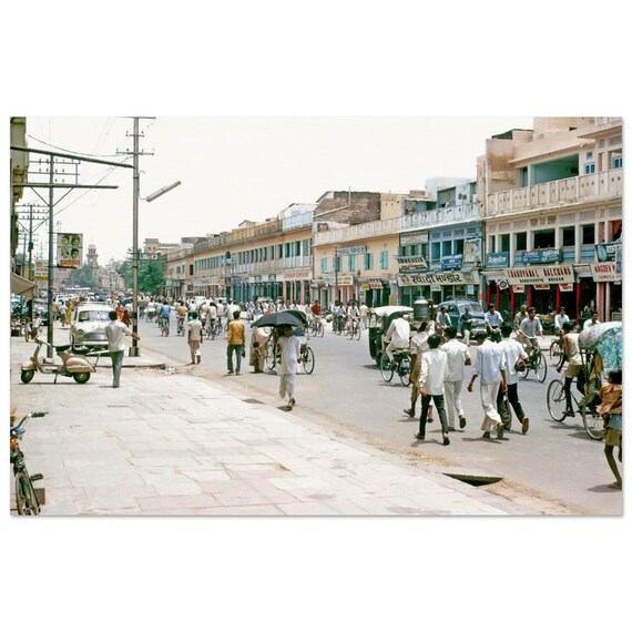 Photo Print 1970s Jaipur Mirza Ismail Road, Jayanti Market, Jaipur