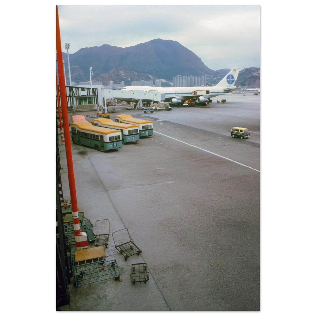 Photo Print 1971 Pan Am Boeing 747 at Kai Tak Airport, Hong Kong