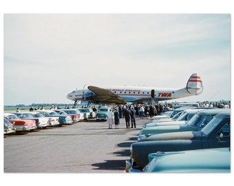 Photo Print 1950s TWA Trans World Airlines Lockheed Constellation N6000C, Vintage Wall Art Home Decor Poster Passenger Aviation Fifties Gift
