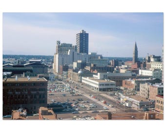Photo Print 1970s Downtown Denver Colorado Daniels Fisher Tower 16th Street City View, Wall Art Vintage Seventies Decor Poster