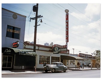 Impresión fotográfica de la década de 1950, restaurante Joe DiMaggio, Fisherman's Wharf, San Francisco, California, póster de decoración del hogar con arte de pared vintage, regalo patrimonial