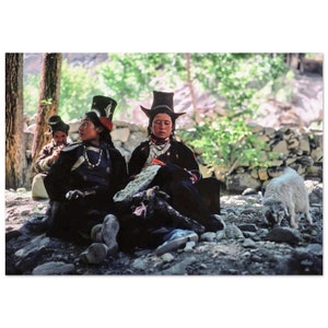 Impresión fotográfica de la década de 1970 India Ladakhi Mujeres, Leh, Cartel de arte de pared vintage, Decoración del ministerio del interior Patrimonio cultural indio Idea de regalo Viajes de los años setenta