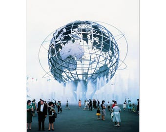 Photo Print 1964 Unisphere, New York World's Fair, Queens, New York, Vintage Print Poster Wall Art Worlds Expo Decor Unique Historical Gift