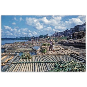 Photo Print 1950s Equador Quevedo River Plantain Transport Area, Vintage Wall Home Office Decor Art Poster Fifties Life South American Gift