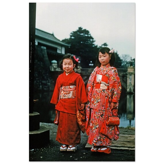 Buy Photo Print 1940s Japan Two Girls in Kimonos, Japanese Traditional Dress,  Vintage Wall Art Poster Japanese Culture Portrait Gift Home Decor Online in  India - Etsy
