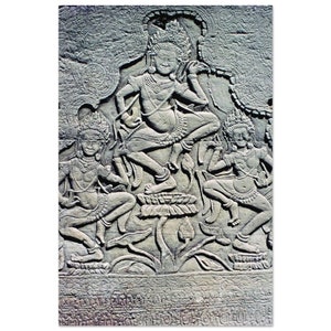 Photo Print 1970s Dancing Apsaras, Angkor Wat, Siem Reap, Cambodia, Wall Art Home Office Decor Poster Heritage, Vintage Travel Gift Idea