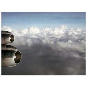 Photo Print 1960s Jet Engine over Clouds Vintage Wall Art Poster Sixties Home Office Decor Aviation Sixties Airline Pilot Travel Gift Idea