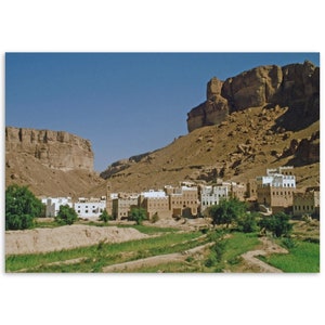 Photo Print 1970s Yemen Remote Village, Vintage Wall Art Home Office Room Decor Unique Gift Idea Yemeni Heritage Poster, Travel Western Asia