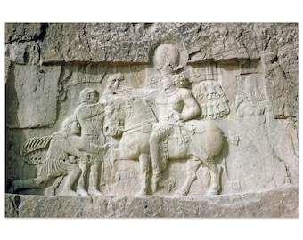 Photo Print 1960s Iran Naqsh-e Rostam, Persian Rock Relief Shapur Sassanian Monument, Near Persepolis and Shiraz, Fars Province Decor Poster