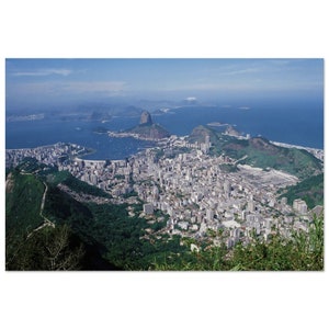 Photo Print 1980s Brazil Rio de Janeiro City, Aerial Bay View Sugarloaf Mountain, Eighties Vintage Wall Art Home Decor Poster, Heritage Gift
