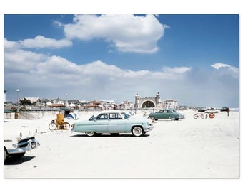 Photo Print 1950s Daytona Beach with Cars and the Bandshell, Florida, Vintage Wall Art Home Office Studio Room Coastal Decor Poster Gift