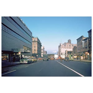 Fototryck 1950-talets New York City West Side Airlines Terminal Manhattan 42nd Street Hells Kitchen Mid Century NYC Louis Hotel, väggkonstposter
