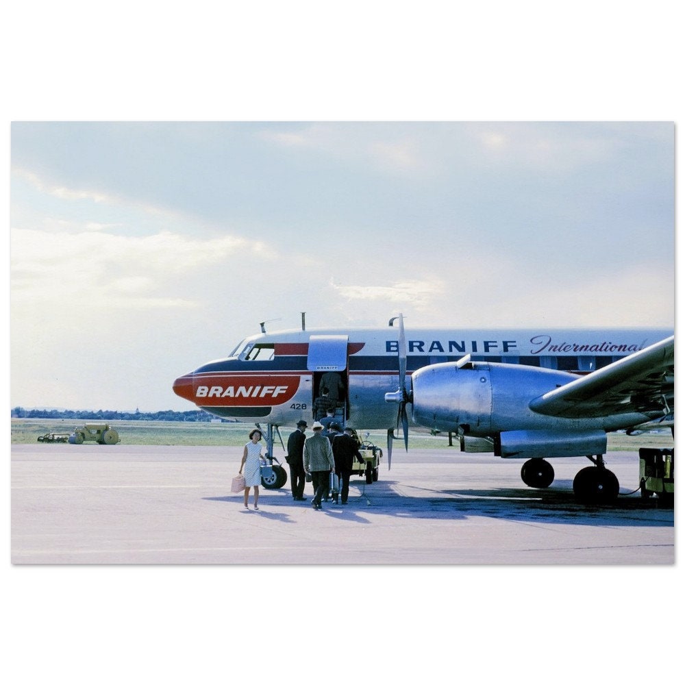Photo Print Braniff International Convair 340 Number 428 Vintage Passenger Aviation USA Wall Art Home Office Decor Poster Fifties Gift