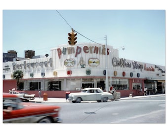 Foto Print 1950s Pumpernik's Delicatessen und Restaurant, Miami Beach, Florida, Vintage Wand Kunst Poster Fifties Home Office Dekor Geschenk