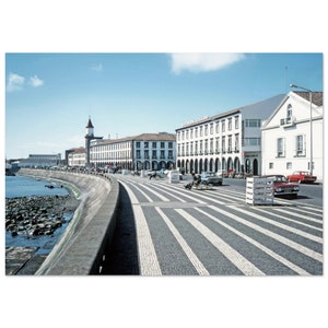 Photo Print 1970s Portugal Ponta Delgada Waterfront Sao Miguel Island The Azores, Vintage Wall Art Home Office Decor Poster Seventies Travel